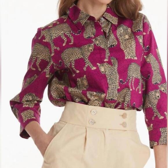 NWOT Tyler Boe Dora Pink Cheetah Tunic, Purple, Size Small - Picture 2 of 15